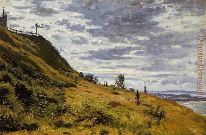 Claude Monet Taking a Walk on the Cliffs of Sainte-Adresse
